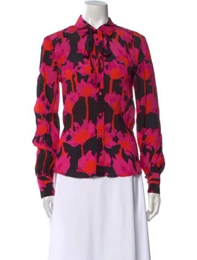 Pre-owned Jason Wu Floral Print Long Sleeve Button-up Top In Multi