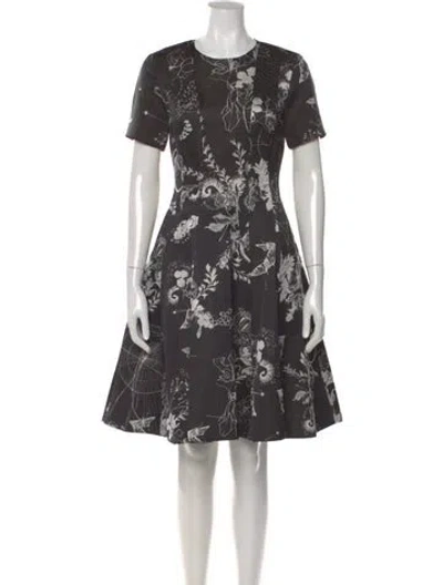Pre-owned Jason Wu Floral Print Midi Length Dress In Black