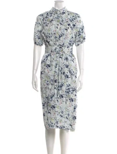 Pre-owned Jason Wu Floral Print Midi Length Dress In Blue