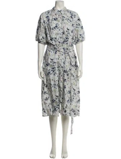 Pre-owned Jason Wu Floral Print Midi Length Dress In Blue