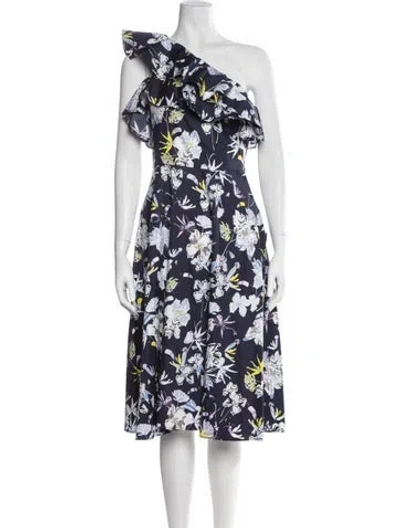 Pre-owned Jason Wu Floral Print Midi Length Dress In Blue