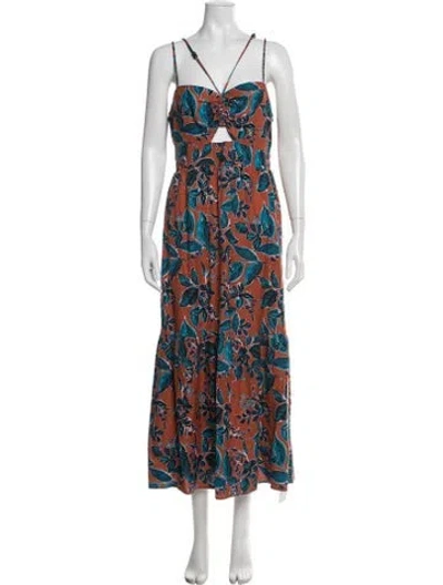 Pre-owned Jason Wu Floral Print Midi Length Dress In Brown