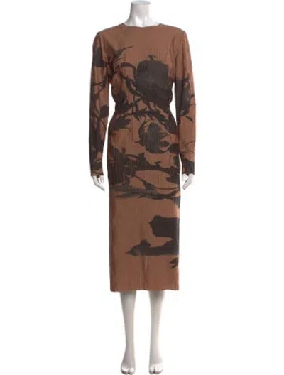 Pre-owned Jason Wu Floral Print Midi Length Dress In Neutrals