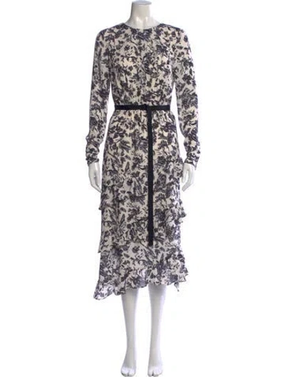 Pre-owned Jason Wu Floral Print Midi Length Dress In Neutrals
