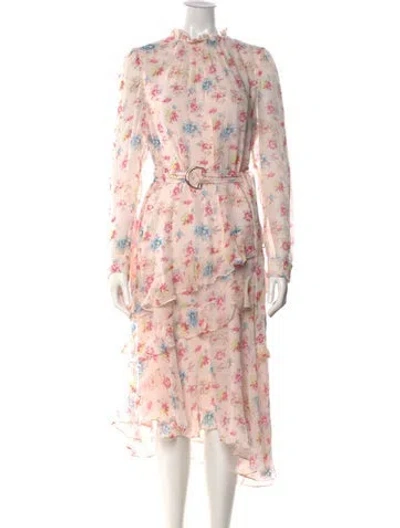 Pre-owned Jason Wu Floral Print Midi Length Dress In Pink