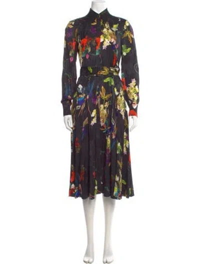 Pre-owned Jason Wu Floral Print Midi Length Dress In Purple