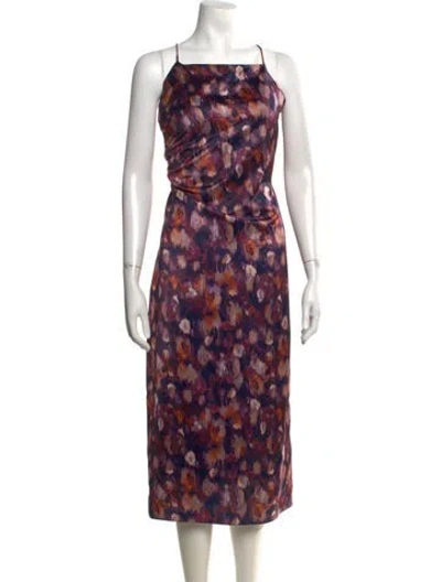 Pre-owned Jason Wu Floral Print Midi Length Dress In Purple