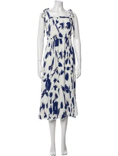 Pre-owned Jason Wu Floral Print Midi Length Dress In White