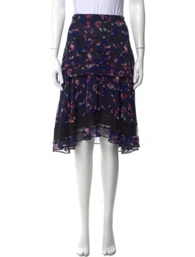 Pre-owned Jason Wu Floral Print Midi Length Skirt In Black