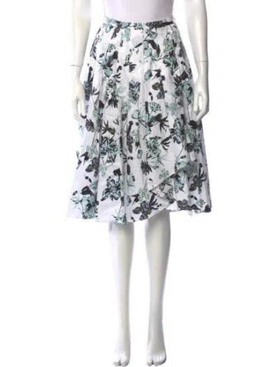 Pre-owned Jason Wu Floral Print Midi Length Skirt In Blue