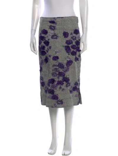 Pre-owned Jason Wu Floral Print Midi Length Skirt In Gray