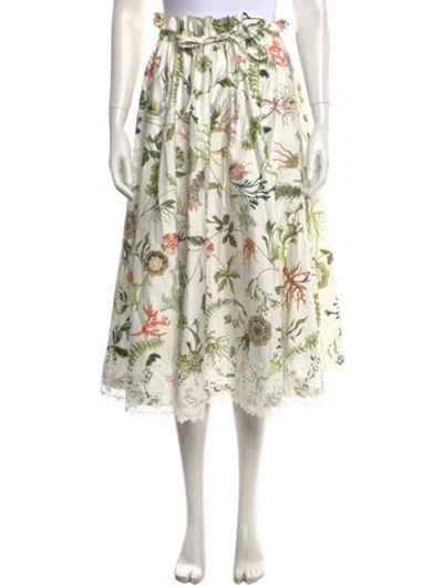 Pre-owned Jason Wu Floral Print Midi Length Skirt In Neutrals