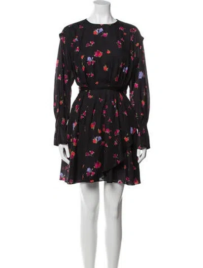 Pre-owned Jason Wu Floral Print Mini Dress In Black
