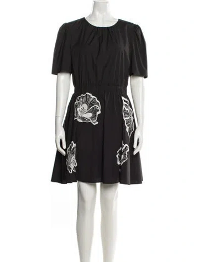 Pre-owned Jason Wu Floral Print Mini Dress In Black