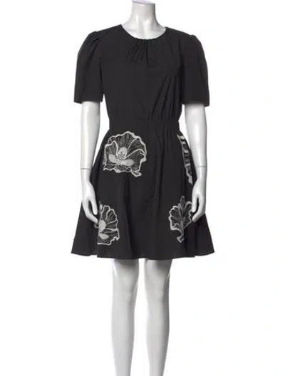 Pre-owned Jason Wu Floral Print Mini Dress In Black