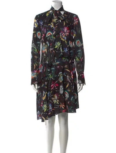 Pre-owned Jason Wu Floral Print Mini Dress In Black