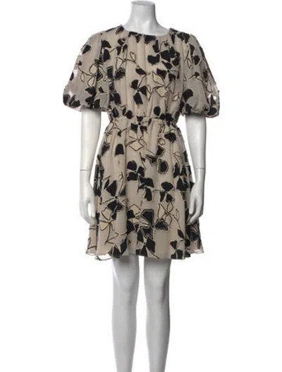 Pre-owned Jason Wu Floral Print Mini Dress In Black/neutrals