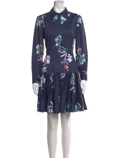 Pre-owned Jason Wu Floral Print Mini Dress In Blue
