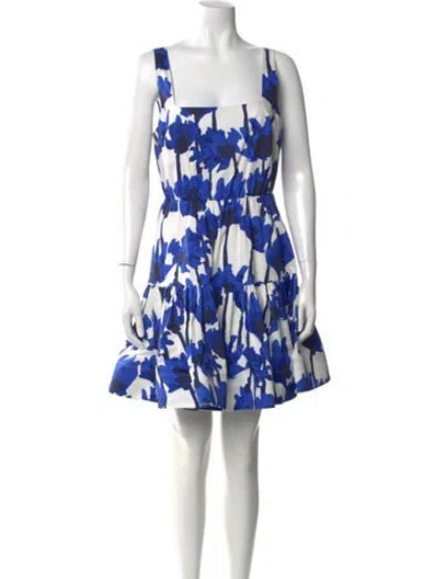 Pre-owned Jason Wu Floral Print Mini Dress In Blue