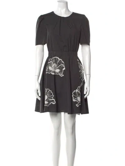 Pre-owned Jason Wu Floral Print Mini Dress In Gray