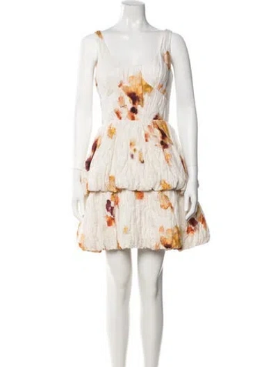 Pre-owned Jason Wu Floral Print Mini Dress In Neutral