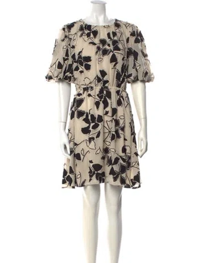Pre-owned Jason Wu Floral Print Mini Dress W/ Tags In Black/neutrals