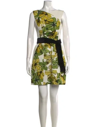 Pre-owned Jason Wu Floral Print Mini Dress W/ Tags In White