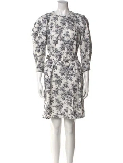 Pre-owned Jason Wu Floral Print Mini Dress In White