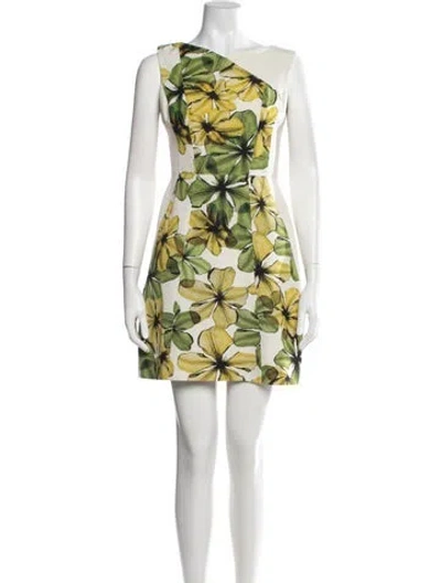 Pre-owned Jason Wu Floral Print Mini Dress In White