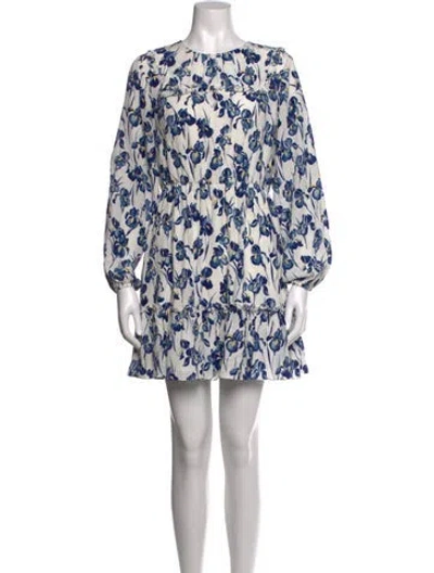 Pre-owned Jason Wu Floral Print Mini Dress In White