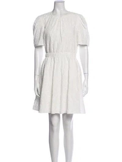 Pre-owned Jason Wu Floral Print Mini Dress In White