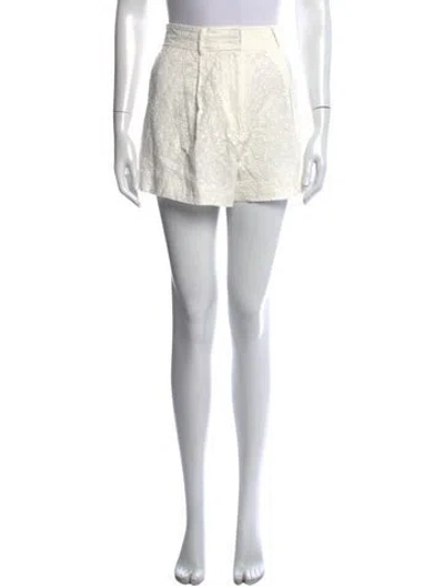 Pre-owned Jason Wu Floral Print Mini Shorts W/ Tags In White