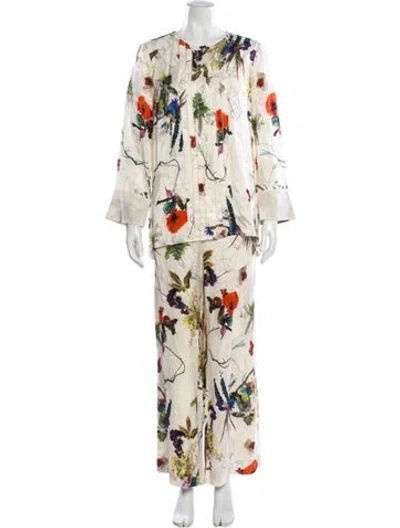 Pre-owned Jason Wu Floral Print Pant Set In Neutral