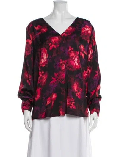 Pre-owned Jason Wu Floral Print V-neck Blouse In Multi