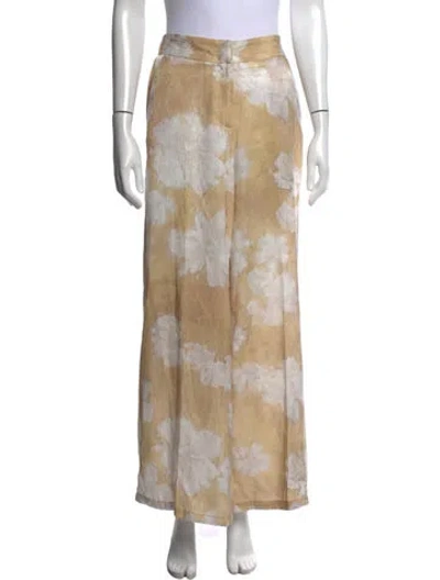 Pre-owned Jason Wu Floral Print Wide Leg Pants In Neutrals