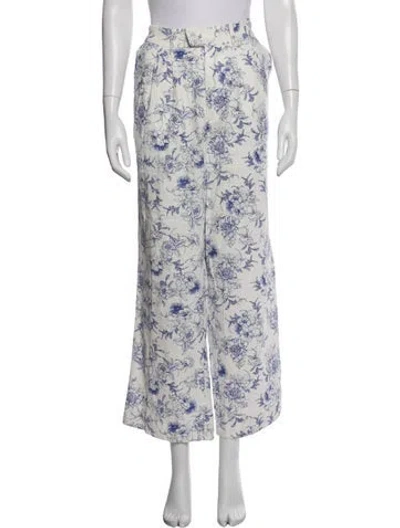 Pre-owned Jason Wu Floral Print Wide Leg Pants W/ Tags In White