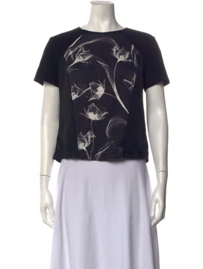 Pre-owned Jason Wu Graphic Print Crew Neck Top In Black