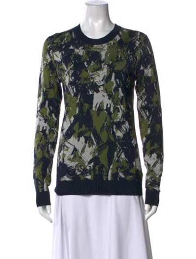 Pre-owned Jason Wu Graphic Print Crew Neck Top In Green/metallic