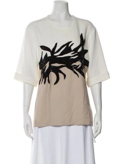 Pre-owned Jason Wu Graphic Print Crew Neck Top In Neutral