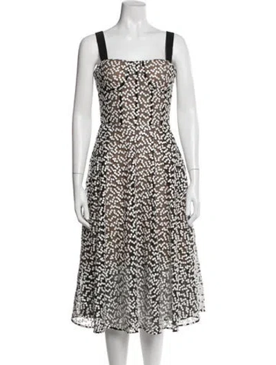 Pre-owned Jason Wu Graphic Print Midi Length Dress In Black