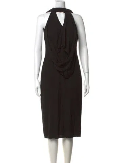 Pre-owned Jason Wu Halterneck Knee-length Dress In Black