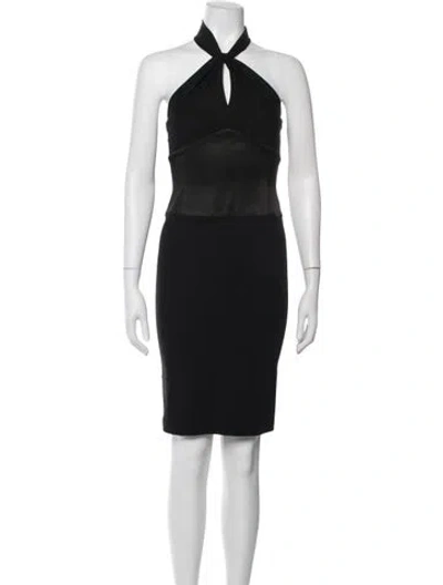 Pre-owned Jason Wu Halterneck Knee-length Dress In Black