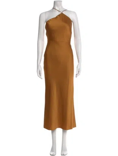 Pre-owned Jason Wu Halterneck Long Dress In Orange