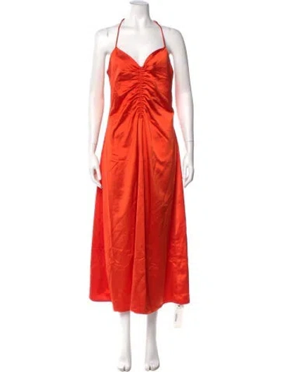 Pre-owned Jason Wu Halterneck Long Dress In Red