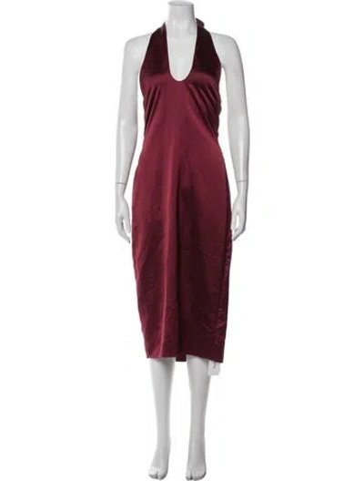 Pre-owned Jason Wu Halterneck Long Dress In Red