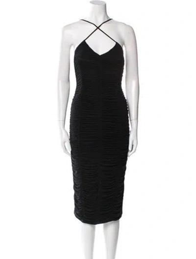 Pre-owned Jason Wu Halterneck Midi Length Dress W/ Tags In Black