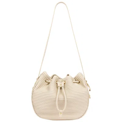 Jason Wu Haywood 3d Horizon Pleated Bucket Shoulder Bag With Drawstring Closure - Teal In Neutral