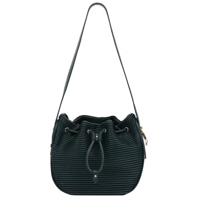 Jason Wu Haywood 3d Horizon Pleated Bucket Shoulder Bag With Drawstring Closure - Teal In Blue
