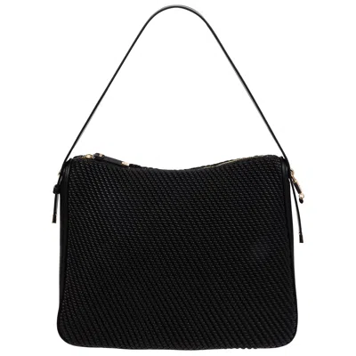 Jason Wu Haywood Double Zip Hobo Bag With 3d Rope Pleated Detail In Black