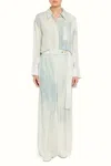 Jason Wu High Rise Pleat Front Straight Leg Habotai Pant With Extended Belt